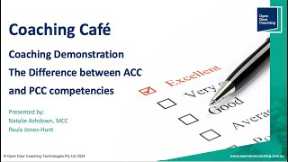 Coaching Demo Difference between ACC and PCC competencies [upl. by Mae]