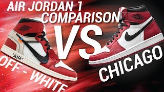 OFF WHITE AIR JORDAN 1 VS AIR JORDAN 1 CHICAGO [upl. by Repsac611]