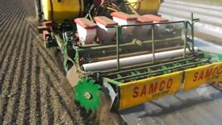 Planting Soya with the Samco System under degradable film [upl. by Leuams]