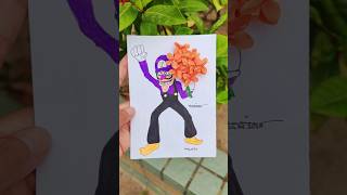 WALUIGI GOT 4 🤷🏽‍♀️ waluigi shorts zhenhina satisfying artwork artfashion popular trending [upl. by Ahiel]