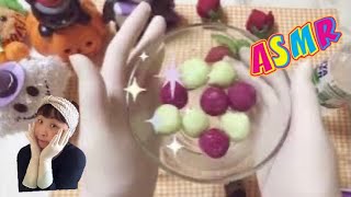 【ASMR GLOVES】Chewing sound ASMR🍹 I made a fluffy drink with ice cream 🧊💙LATEX GLOVES🧤 [upl. by Inaflahk]