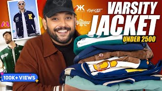 Best Budget VARSITYBOMBER JACKETS for Winter Men 🔥 Myntra Jacket Haul Review 2024  ONE CHANCE [upl. by Ennaillij901]