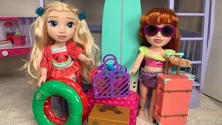 Elsa And Anna toddlers Packing for Vacation ✈️ beach 🏖 Vacation [upl. by Shirlene118]