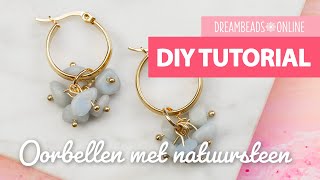 Oorbellen met natuursteen kralen  DIY oorbellen maken ★ Dreambeads Online [upl. by Amlev]