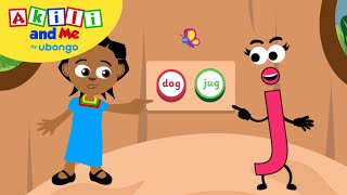 Funny Sounds and The Letter J  Words and Sounds with Akili  Learning Videos for Kids [upl. by Cirre]