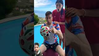 Spin football or Swim celine and Michiel 🌍💦football fifa euro celinedept viralshorts [upl. by Anirbac]