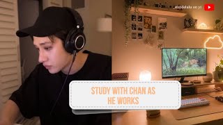 focus and chill with bang chan as he works on a rainy day  ASMR typing and rain [upl. by Arnaldo]