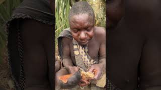 Hadzabe Tribe bush people know how to truly enjoy traditional bush food [upl. by Suisyola]