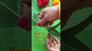 Indian festival Mongo leaf thoranam easy door wall mango leaf thoran mangoleaf decoration ideas [upl. by Erlandson]