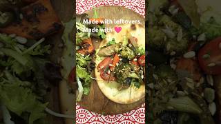 turning veggie leftovers into a delicious plantbased flat bread meal veganrecipes nolongervegan [upl. by Leonore727]