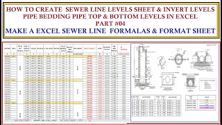 How To Create Sewer Line Rcc Pipe Laying Level Sheet in Excel amp Invert Levels with Pipe Bedding [upl. by Belter869]