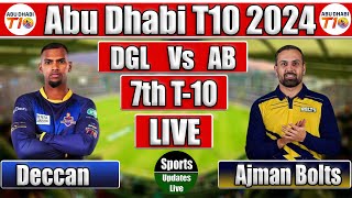 Abu Dhabi T10 LiveDeccan Gladiators Vs Ajman Bolts Live 7th T10 Match  Live Cricket Match Today [upl. by Amrak]