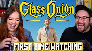 Glass Onion 2022 Movie Reaction  Knives Out 2  Our FIRST TIME WATCHING [upl. by Bergin231]