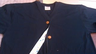 Easy to sew turn any sweat shirt tshirt or pull over sweater into a cardigan [upl. by Ynots]