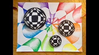 OP art quotSpheres and Vortex quot Tutorial PART 2 [upl. by Sucul]