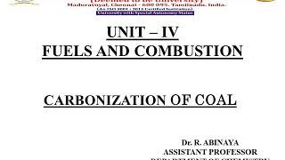 Carbonization of coal  Engg ChemistryII [upl. by Einamrej66]