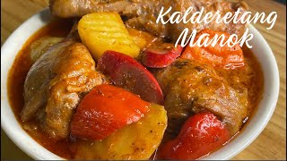 KALDERETANG MANOK Chicken Caldereta Recipe [upl. by Dorthea]