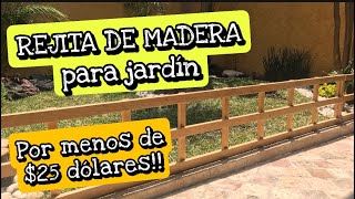 Rejita de Madera para jardín  Fácil de hacer  DIY Garden Fence 🪴🌱 [upl. by Davidoff51]