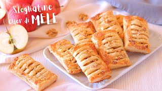 🍎SFOGLIATINE CUOR DI MELE con le NOCI 🍎 Ricetta facile e veloce  Apple Puff Pastries [upl. by Tedmund460]