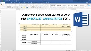 Creare Tabelle con Word per Modulistica Check List ecc facile [upl. by Akcinahs645]