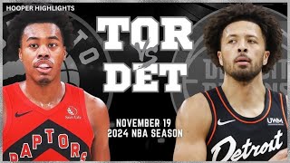 Detroit Pistons vs Toronto Raptors Full Game Highlights  Nov 19  2024 NBA Season [upl. by Anastatius]