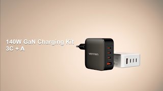 4Port USB C  C  C  A GaN Charging Kit 140W140W30W30W EUPlug FEI [upl. by Obara743]