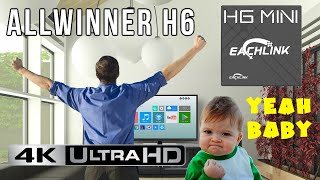 Eachlink H6 Mini Allwinner H6 Quad Core 6K Android TV Box  Perfect 4K Video Playback [upl. by Kati885]