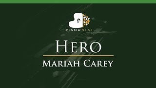 Hero  Mariah Carey  LOWER Key Piano Karaoke  Sing Along [upl. by Cara]