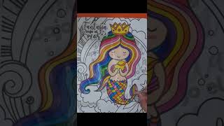 COLOREANDO UNA SIRENA CON LÁPICES DE COLORES  PARTE 12 [upl. by Clara]