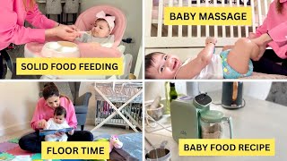 7 Month Baby Morning Routine  Solid Food Recipe Sleeping Routine amp Tips [upl. by Ardnued]