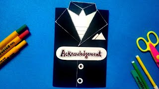 How to Make Acknowledgment page  Decorative Acknowledgment page Shirt Type Card Idea  Craft Ideas [upl. by Edyth]