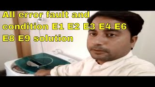 how to repair automatic washing errors E1 E2 E3 E4 E6 E8 E9 and solution [upl. by Akcebar202]