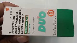 Augmentin Duo Syrup  Amoxycillin And potassium Clavulanate oral suspension ip uses  Augmentin duo [upl. by Aticilef]