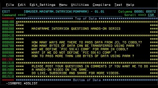 COBOL Practical 2 Pass more than 100 char from JCL to COBOL and Concepts [upl. by Eedia]