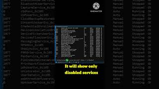 Check Disabled Services Directly from CMD  Quick Guide shorts cmd windows [upl. by Darius]