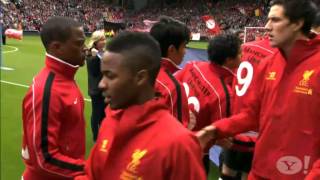 Suarez and Evra shake hands [upl. by Akinam]