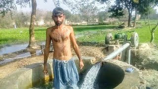 handsome boy tubewell swimming in cold weather  tubewell bathing  swimming tube well tubewell [upl. by Bodnar]