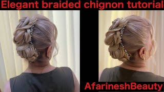 Elegant Braided Chignon tutorial step by step [upl. by Narah16]