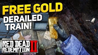 Red Dead Redemption 2 Derailed Train Treasure Location 2 Gold Bars and Jewelry [upl. by Rebe178]