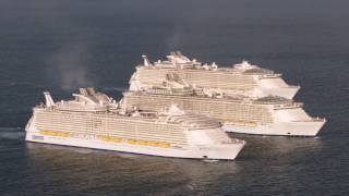 Worlds Three Biggest Cruise Ships Meet At Sea [upl. by Bartlet]