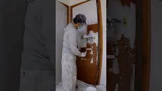 Painting Varnished Wood Doors with Primer Sealer Stain block stainblock primer sealer [upl. by Reena]