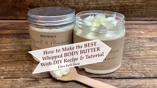 DIY How to Make the BEST nongreasy Triple Butter Luxurious Whipped BODY BUTTER  Ellen Ruth Soap [upl. by Quentin]