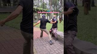 Self defense when attacked with helmet selfdefense fighting martialarts [upl. by Marylinda]