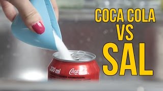 Qué ocurre si mezclas Coca Cola con sal Experimentos Caseros con comida [upl. by Haididej]