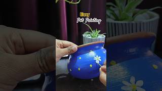 Easy Earthen Pot Painting 🎨🖌️ diy painting shorts viral [upl. by Fredette]