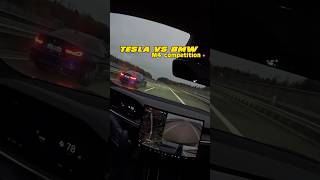 Cheapest Tesla Model S vs BMW M4 competition on German autobahn [upl. by Stronski]