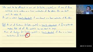 Differential Equations Lecture 10 Wronskian [upl. by Euqinmod23]