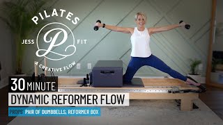 Pilates Reformer 30 Minute Dynamic Reformer Flow with Weights I Pilates by JessPFit [upl. by Ardek]