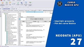 Curso básico de APU con NeodataImprimir Reportes de presupuestos [upl. by Sybyl]