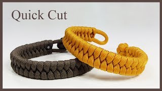 1 Strand Loop And Knot Rastaclat Style Fishtail Paracord Bracelet Quick Cut [upl. by Ynoffit323]